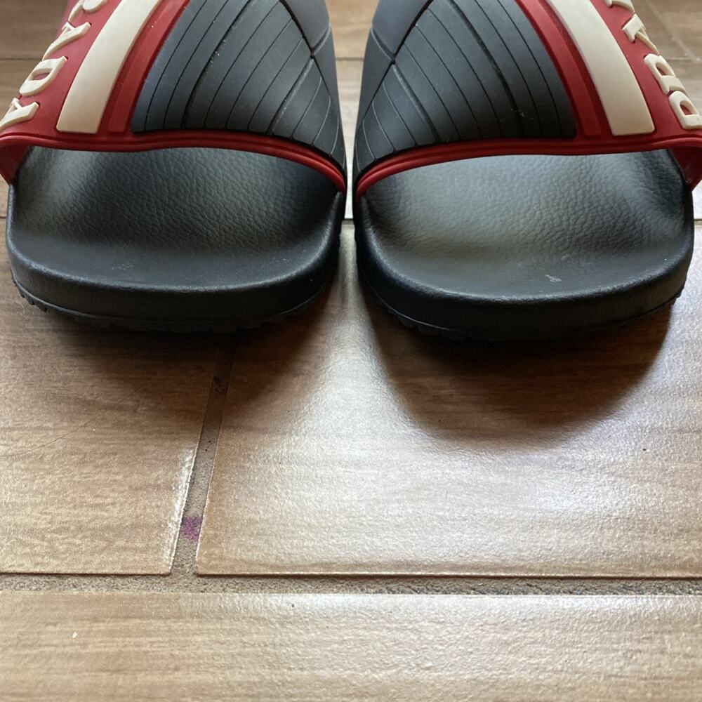 PRADA Sport Mens Black Red Gray White Logo Slides Sandals US Size 11 - Picture 9 of 9